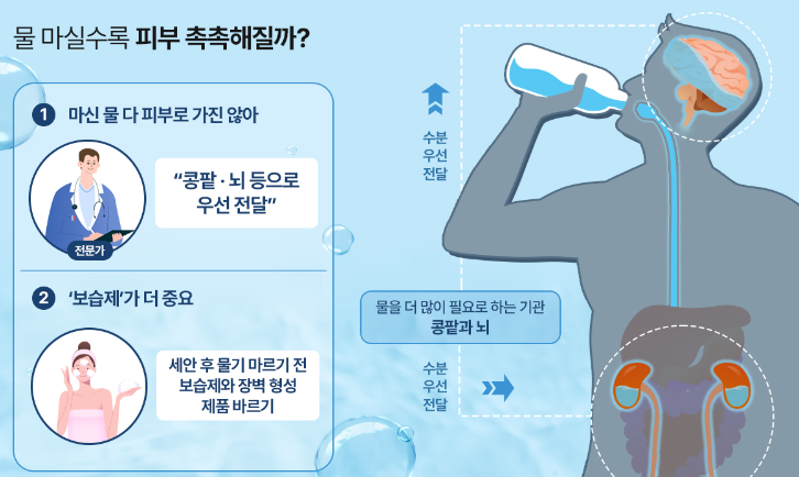 촉촉한 피부 위해 물 많이 마셔라? 이게 더 효과